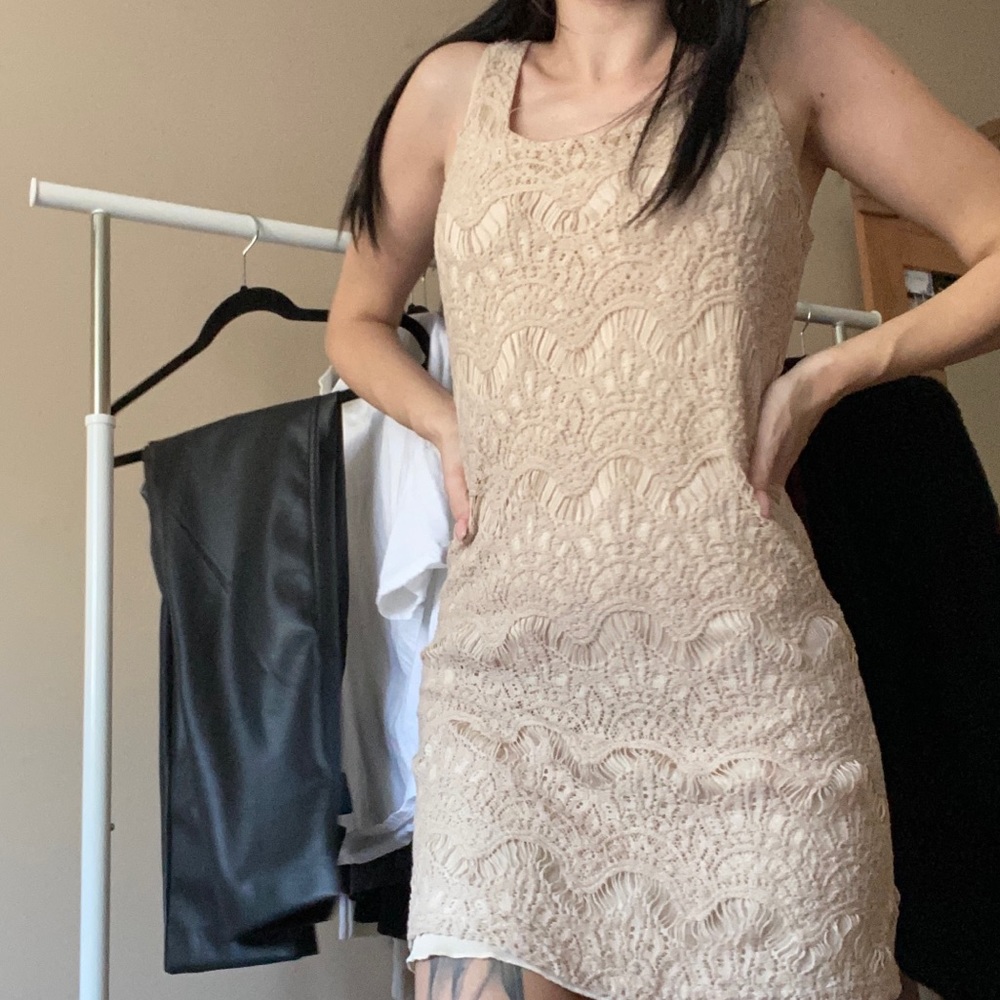 Cream Bohemian Lace Dress
